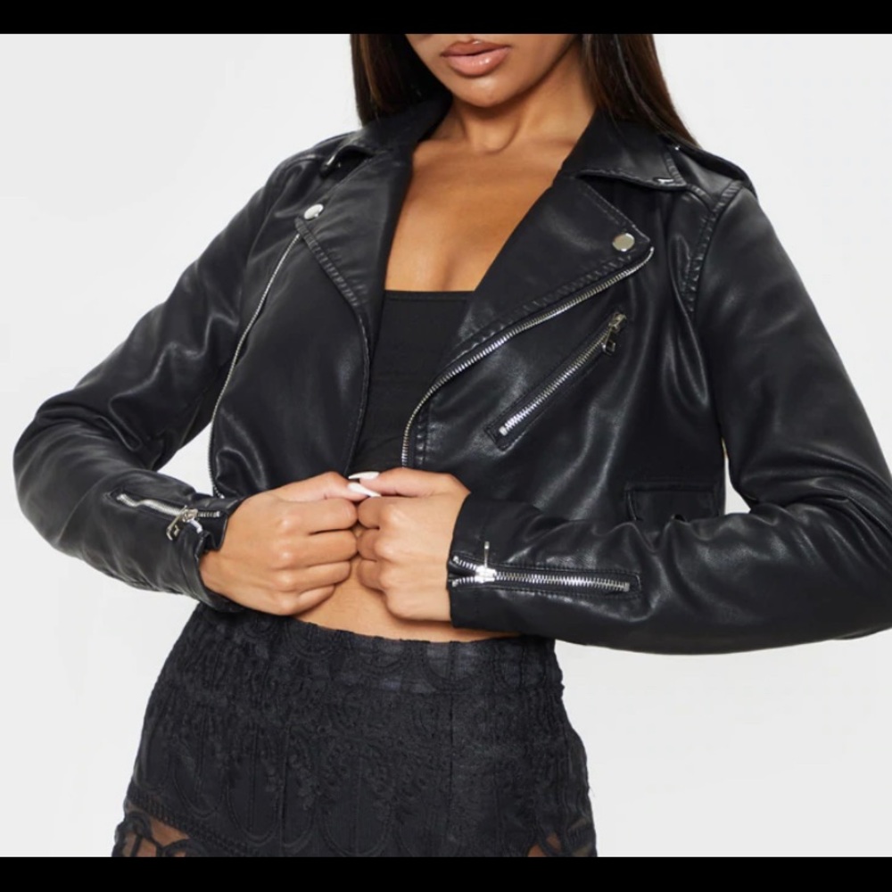 PLT Cropped Biker Jacket